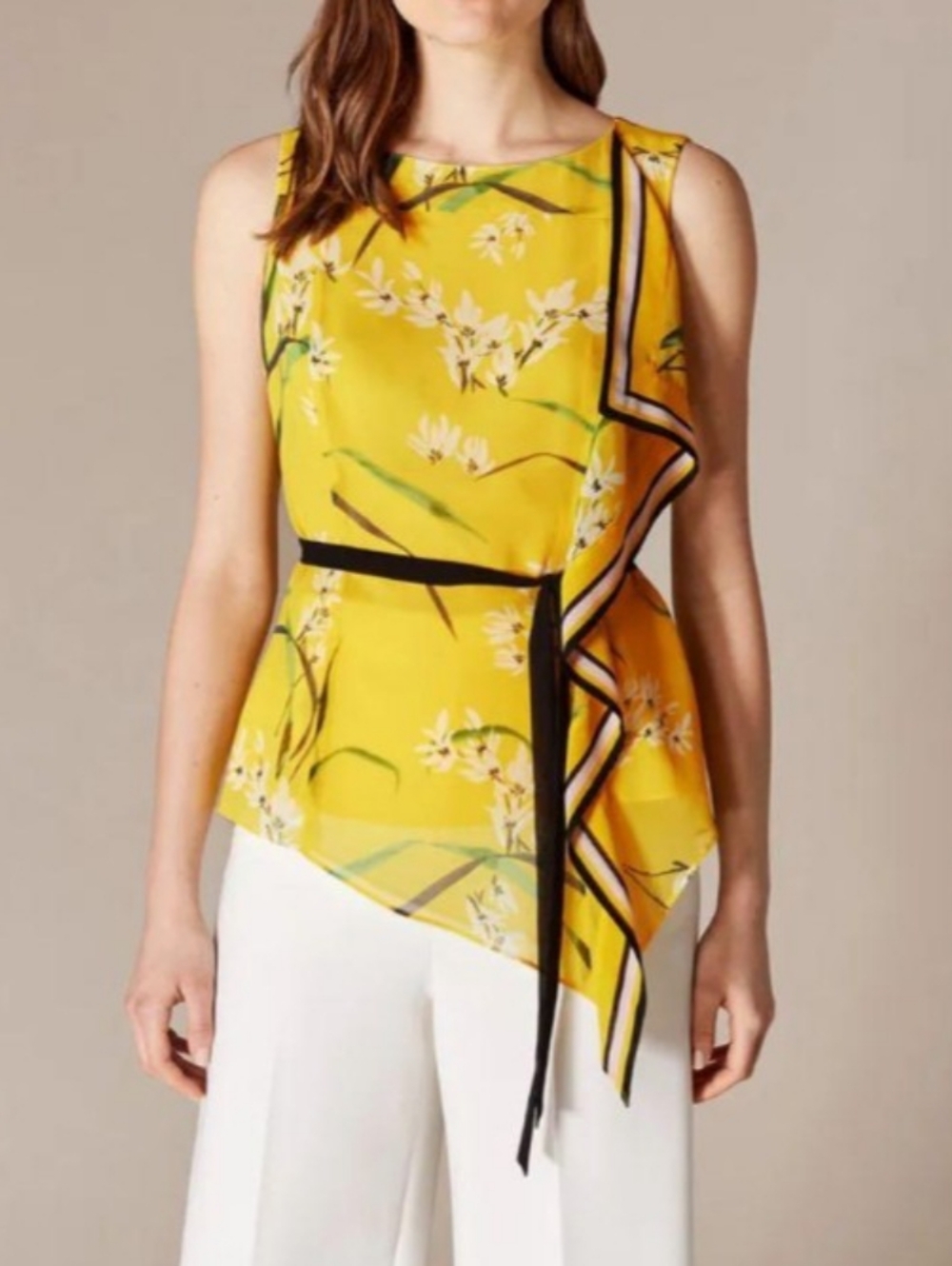 🦋 Karen Miller Collection Asymmetrical Floral Summer Top